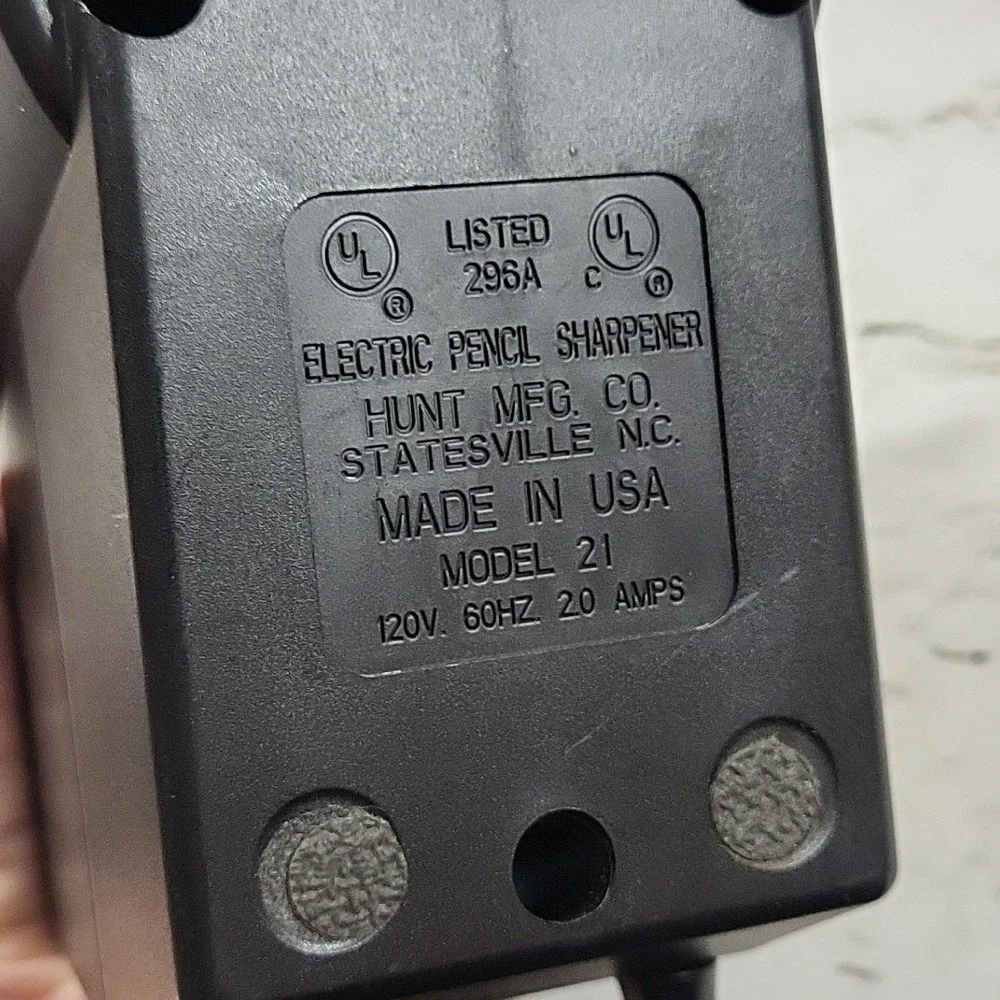 Boston Electric Pencil Sharpener Desktop Model 21‎ Black Made In USA Tested
